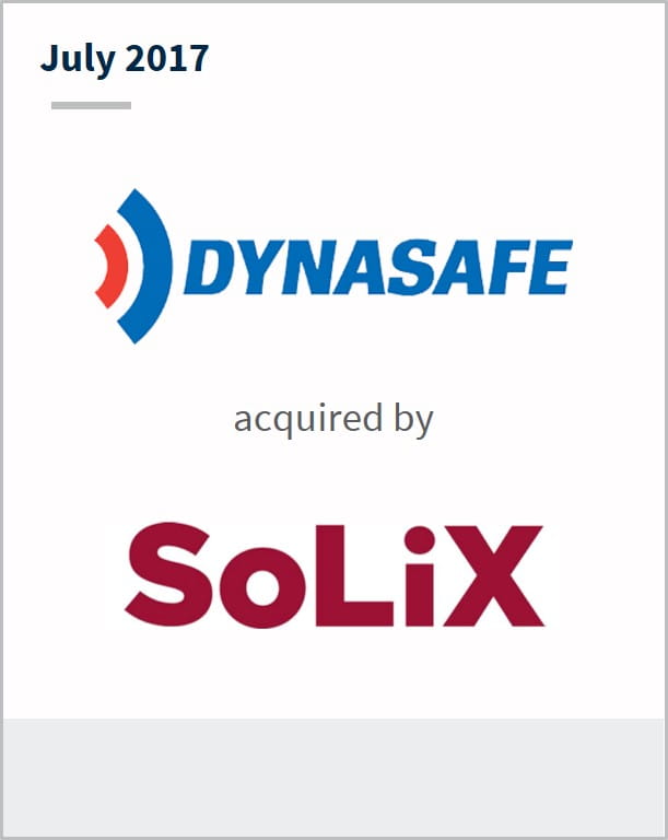 July 2017 Dynasafe International has been acquired by SoLix
