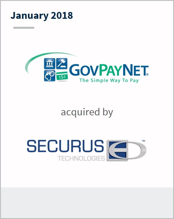 January 2018 GovPayNet has been acquired by Securus Technologies