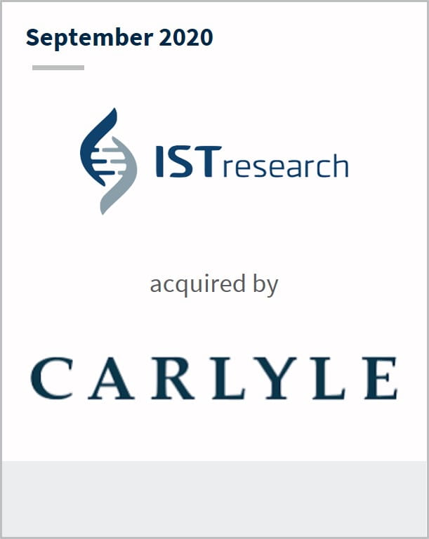 September 2020 IST Research has been acquired by Carlyle