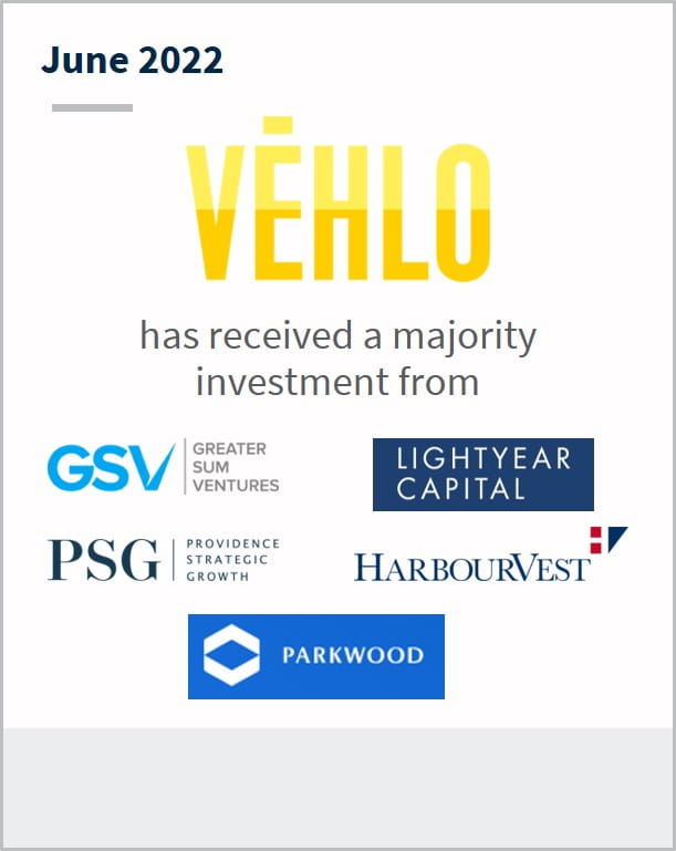 June 2022 Vehlo Has received a majority investment from multiple companies