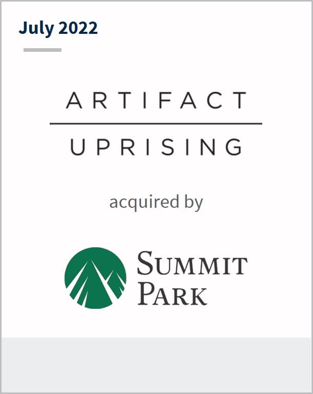 July 2022 Artifact Uprising acquired by Summit Park