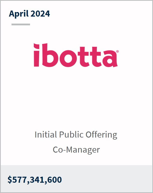 April 2024 Ibotta $577,341,600 Initial Public Offering Co-Manager