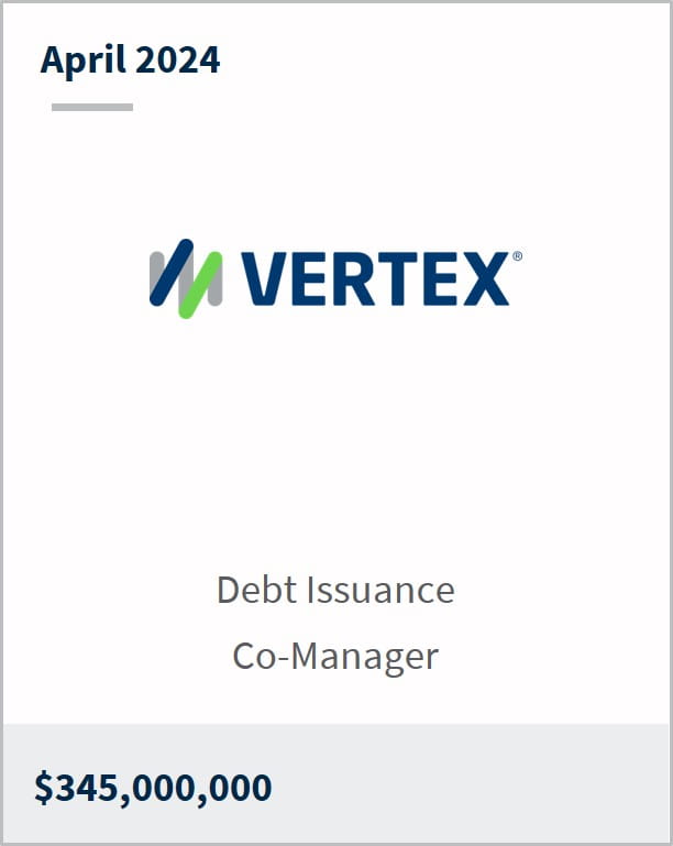 April 2024 Vertex $345m Convertible Debt Offering Co-Manager