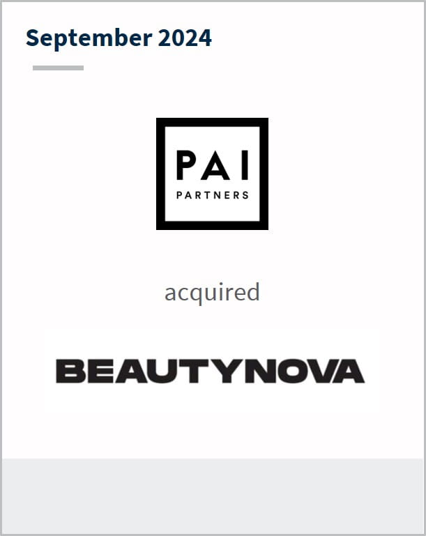 September 2024 PAI Partners Has acquired BeautyNova