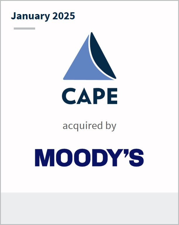 January 2025 CAPE acquired by Moody's