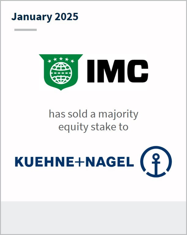 January IMC has sold a majority equity stake to Kuehne + Nagel