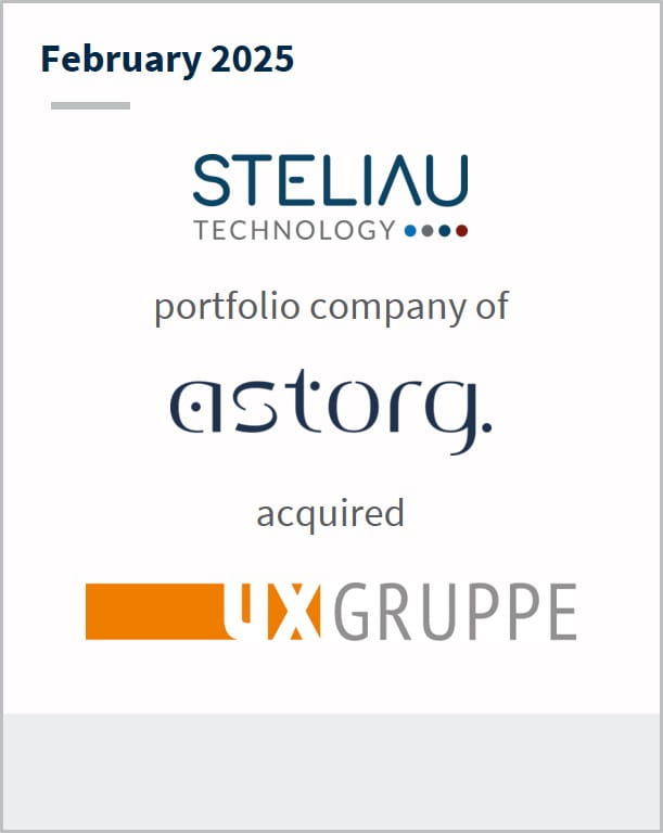 February 2025 Steliau Technology portfolio company of Astorg acquired UX Gruppe