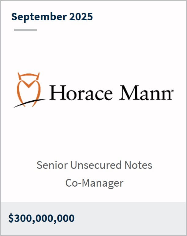 September 2025 Horace Mann Senior Unsecured Notes Co-Manager $300,000,000