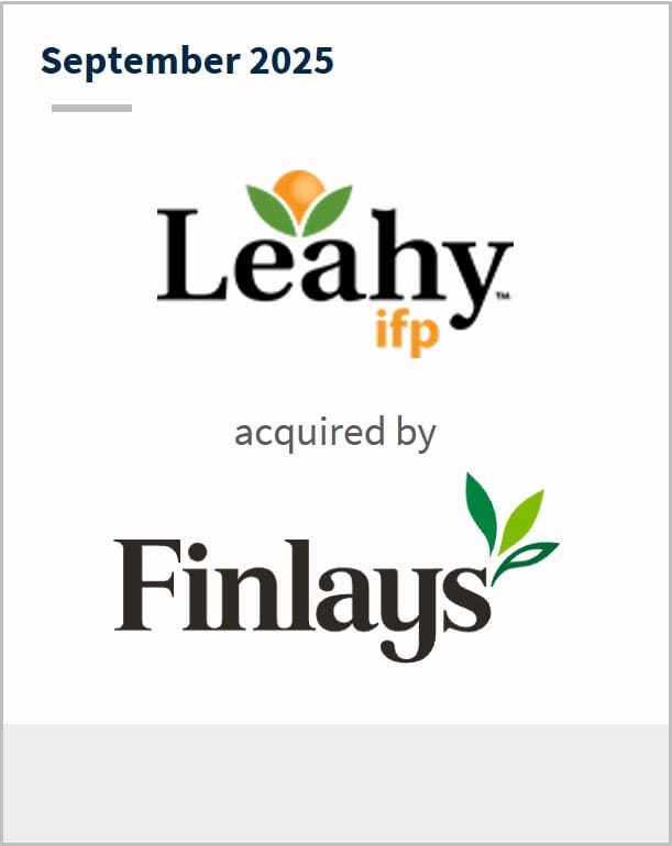 September 2025 Leahy ifp acquired by Finlays