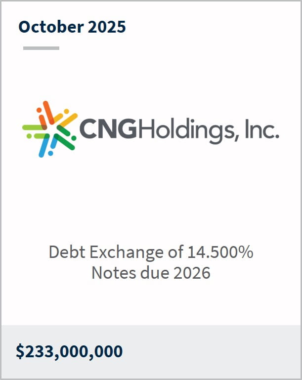 October 2025 CNGHoldings, Inc. Debt Exchange of 14.500% Notes due 2026 $233,000,000