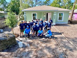 RJAHI volunteers at their Habitat for Humanity build