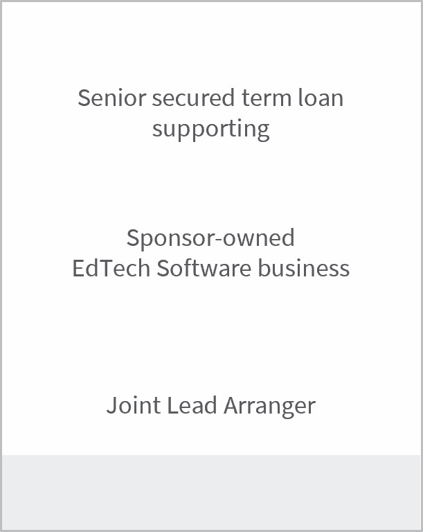 Senior secured term loan supporting Sponsor-owned EdTech Software business, joint lead arranger
